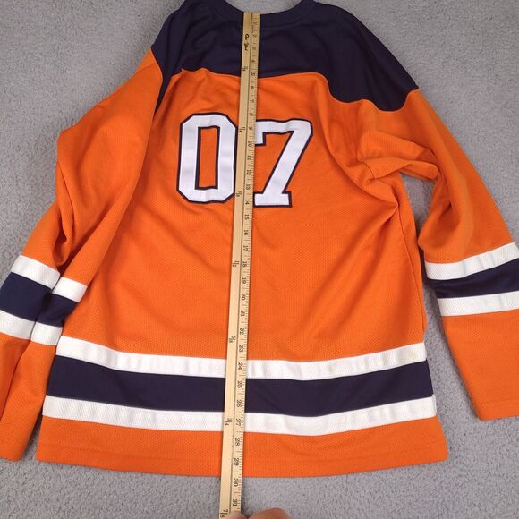 Vintage Results Hockey Jersey Mens Large Orange IV League Embroidered Shirt - Picture 12 of 14
